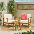 thumbnail image 2 of Danielle Outdoor Acacia Wood 2 Seater Chat Set with Cushions, Teak and Cream, 2 of 10