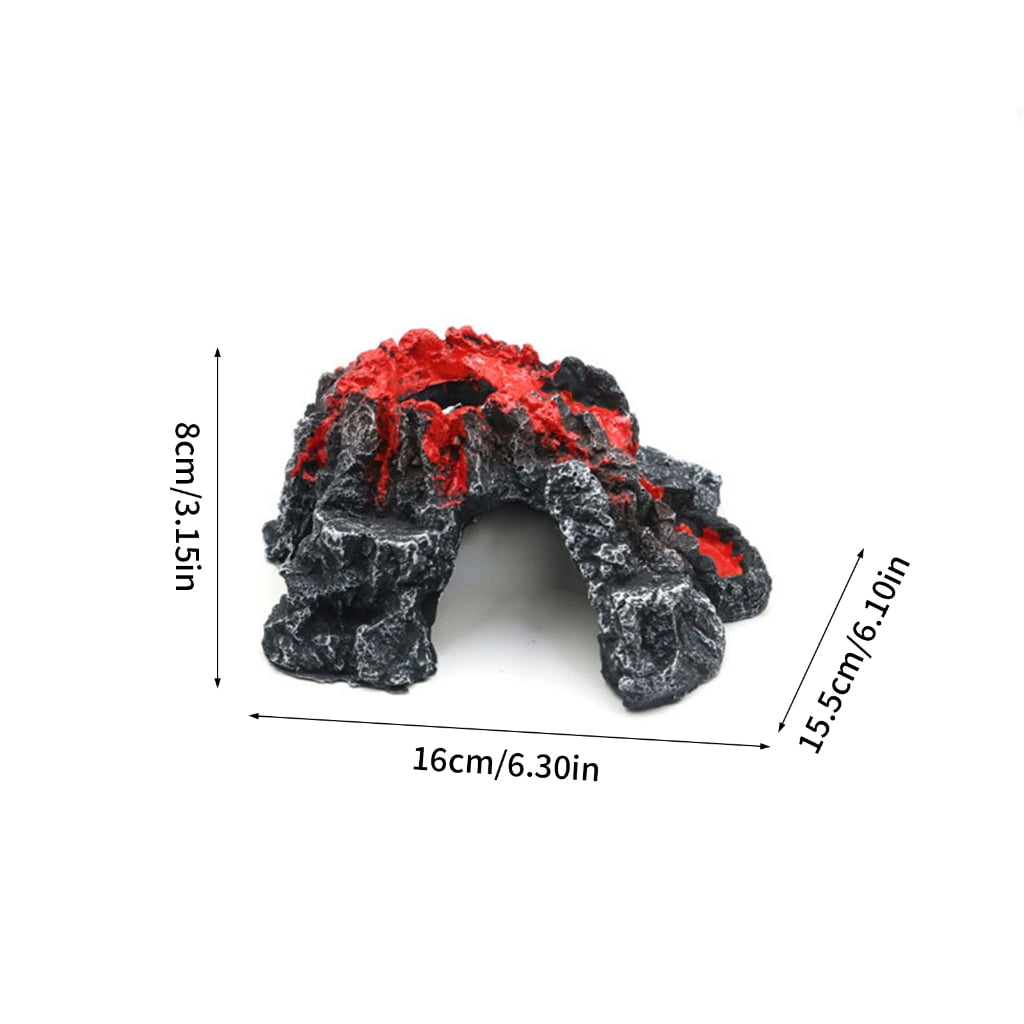 Halloween Aquarium Volcano Model Decors Resins Stone For Fish Tanks Creative Landscape Design