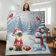 thumbnail image 2 of Hello Winter Siamese Football Snowman Welcome Snowy Morning Quilt Blanket Cat Lover Kitten Owner Gifts Cozy Comforter Throw Blanket - 01012, 2 of 5