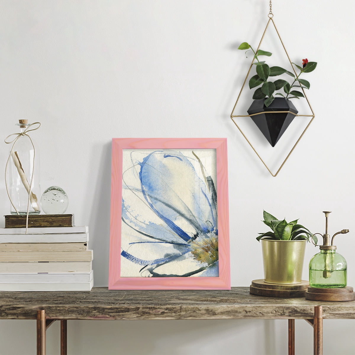 Cobalt & Paynes Petals I - Framed Print w/glass - Sunset Pink