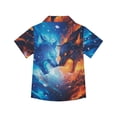 thumbnail image 6 of Binienty Wolf Flame Kids Hawaiian Shirt Button Down Tropical Shirt Casual Boys Short Sleeve Beach Shirt Soft Breathable Youth Summer Outfit, 6 of 7