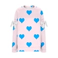 thumbnail image 2 of WTXUE Oversized Sweatshirt for Women Heart Printed Long Sleeve Tops with Bowknot Casual Crew Neck Pullover Fall Winter Sports Leisure Loose Valentine Blouses Lp3 Xl, 2 of 5