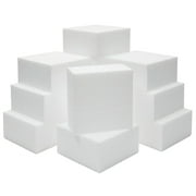 12 Pack Foam Blocks for Crafts, Polystyrene Brick Rectangles for Floral Arrangements, Art Supplies, Holiday Decor (4 x 4 x 2 In, White)