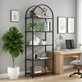 thumbnail image 2 of Kojooin Bookshelf,Arched Bookshelf 4/5 Tier,Tall Standing Display Racks with Metal Frame, 2 of 7