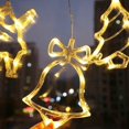 thumbnail image 3 of 4 Pieces Christmas Window Lights LED Suction Cup Lights Christmas Tree Santa Bells Christmas Elk Window Hanging Lights for Christmas Decoration (Xmas Set E), 3 of 5