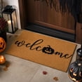 thumbnail image 5 of Halloween Welcome Doormat, Crystal Velvet Fall Holiday Front Door Mat, Pumpkin Festive Decorative Floor Mat, Washable Non-Slip Entrance Rug for Home Entryway Porch Terrace Garage(A 29.53in), 5 of 7