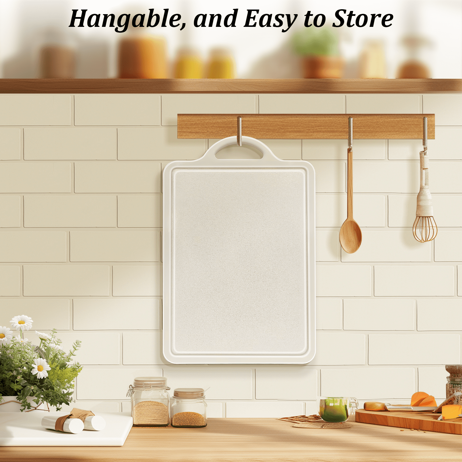 Cutting Board Double Sided, Large Size 15.4”×11”, 304 Stainless Steel Cutting Board for Kitchen, Food-Grade, Stainless Steel and Wheat Straw PP, Easy to Clean