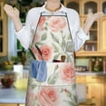 thumbnail image 6 of Pioneer Flower Floral Print Pattern Apron-Garden Aprons for Women with Pockets-Cotton Linen Waterproof Kitchen Cooking Gardening Aprons Adjustable for Kitchen,Cooking,BBQ and Salon 33x27 Inch, 6 of 7
