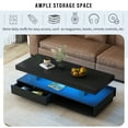 thumbnail image 4 of Harper & Bright Designs Rectangle LED Coffee Table with Storage, Modern Black Coffee Table with LED Lights, Center Table with 2 Drawers and Display Shelves for Living Room, 4 of 14