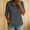 Gray, variant on Women's Collared Henley Top Linen Blend Half Sleeve Partial Button Soft Jersey Loose Tunic for Spring Summer 1/2 Sleeve Dressy Shirt
