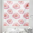 thumbnail image 1 of Watercolor Tapestry, Art of Repetitive Flower Silhouettes Paint Blots, Fabric Wall Hanging Decor for Bedroom Living Room Dorm, 5 Sizes, Pink Coral, by Ambesonne, 1 of 1
