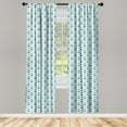 thumbnail image 3 of Ambesonne Abstract Curtains, Zigzag Chevron Anchors, Pair of 28"x95", Dark Green Turquoise, 3 of 5