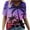 Purple, variant on Fesfesfes Tops Womens Spring And Summer Casual V-Neck T-shirt Printed Short Sleeved Top Sheer Turtleneck Tops for Women XL(US:10)