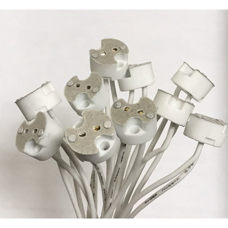 10 Pack Bioluz LED MR16 Socket GU5.3 Socket LED Halogen Lamp Ceramic Wire Base
