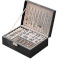 thumbnail image 1 of Leather Jewellery Box Storage Case for Rings, Earrings, Bracelets, Necklaces Jewellery Organiser, 1 of 3