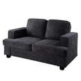 thumbnail image 6 of Cterwk 2 Seater Loveseat Sofa with Wood Frame, Velvet Sofa Couch for Home, Apartment, Office, Black, 6 of 8