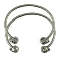 thumbnail image 2 of 2 pulseras de plata tibetana con base en blanco y cabeza de calavera para hombre., 2 of 4