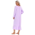 thumbnail image 3 of EFINNY Women's Victorian Nightgowns Long Sleeve Sleepdress Full Length Sleepwear Loose Nightdress Loungewear,S-XXL, 3 of 9