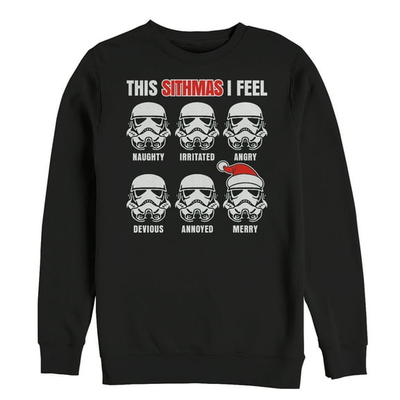Men's Star Wars Christmas Sithmas Stormtroopers  Sweatshirt Black Medium