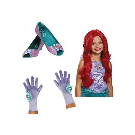 Girls Ariel Wig Gloves and Shoes Set