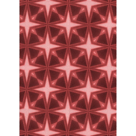 Ahgly Company Machine Washable Indoor Rectangle Transitional Red Area Rugs, 7' x 9'