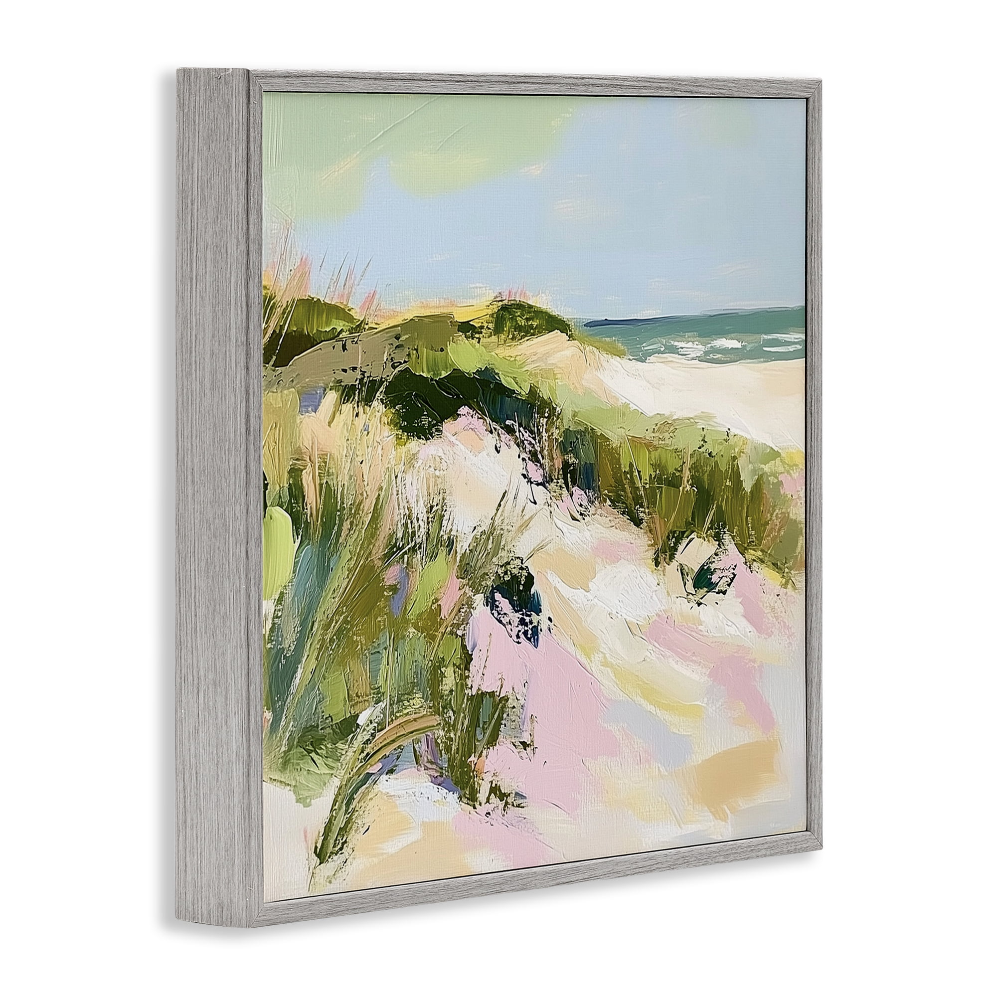 Stupell Industries Pastel Coastal Dunes at Sunrise Gray Framed Giclee Art, design by Heidi Kuntz