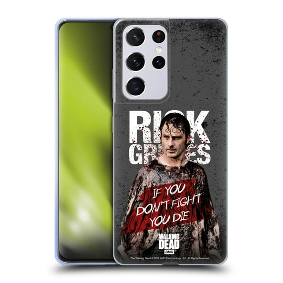 Head Case Designs Officially Licensed AMC The Walking Dead Rick Grimes Legacy Bloody Poncho Soft Gel Case Compatible with Samsung Galaxy S21 Ultra 5G