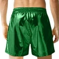 thumbnail image 4 of MIXUE Mens Shorts Summer Solid Color Sexy Shiny Sparkly Hot Drawstring Pockets Mens Workout Shorts Outwear,Green,L, 4 of 6