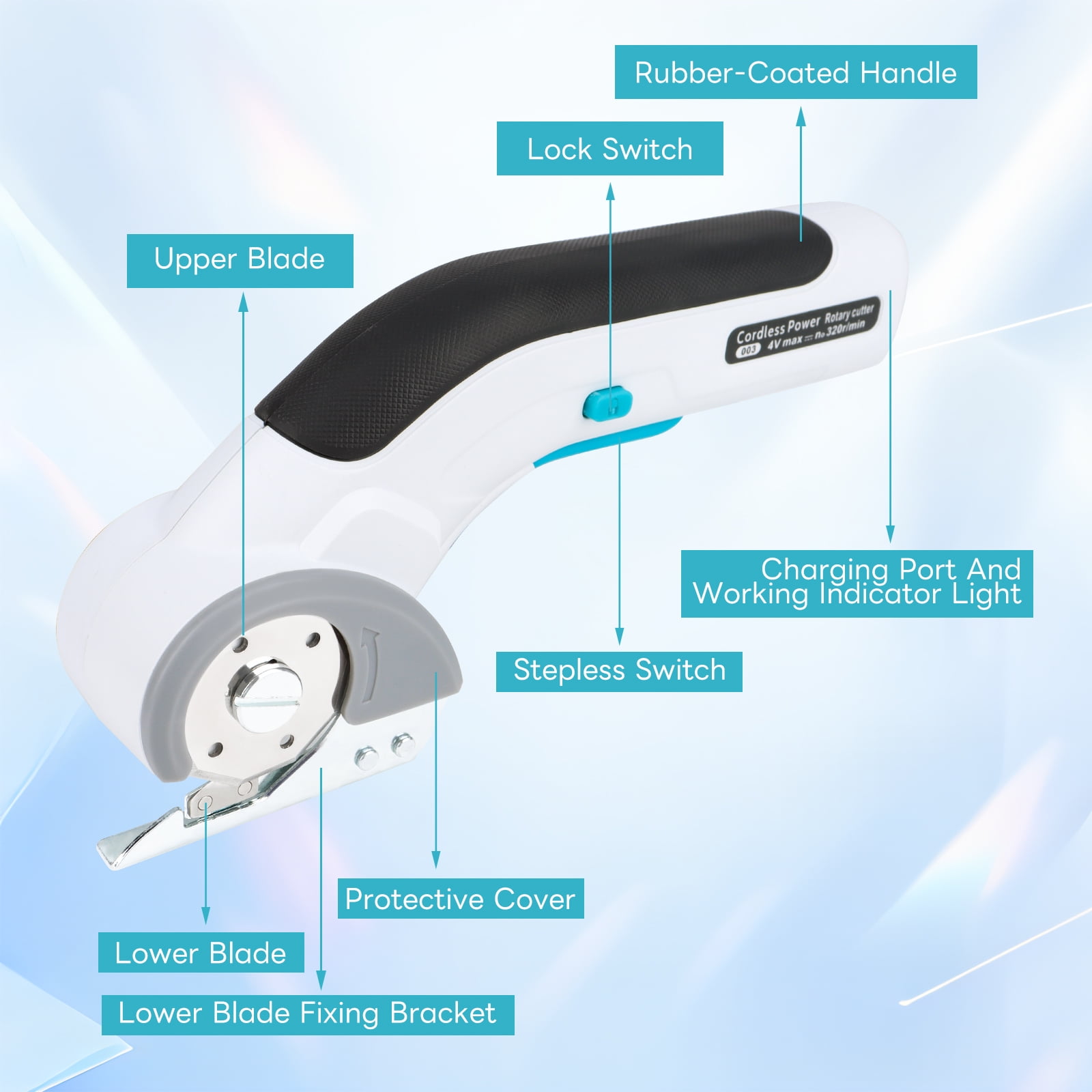 4V Cordless Electric Scissors with Replaceable Blade – Versatile for Multiple Materials, Rechargeable via Type - C, Safe & Comfort Grip