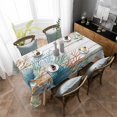 thumbnail image 4 of Beach Coastal Rectangle Tablecloth, Summer Nautical Coral Shell Botanical Vintage Waterproof & StainResistant Tablecloth, Washable Oil-proof Table Cover for Dining/Party/Wedding/Buffet 60x84 In, 4 of 9