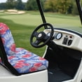 thumbnail image 6 of Pzuqiu Hawaiian Hibiscus & Palm Leaf Golf Cart Seat Cover Set - Breathable Stretchable Polyester - All-Weather Protection for EZGO, Club Car & Yamaha, 6 of 10