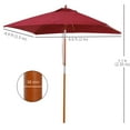 thumbnail image 3 of Outsunny Parasol de Patio en Sapin 6,6 X 5 Pi, Parasol de Marché Inclinable, Rouge Vin, 3 of 10