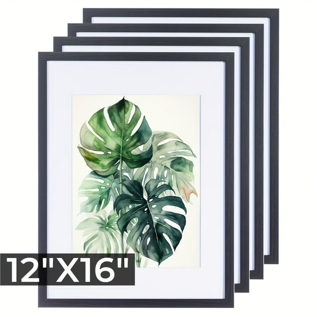 4-Pack Multi-Size Deep Black Photo Frames, Combination Set, Gallery Poster Frame Collage Decoration, Creative Simple Photo Wall, Home Decor, Suitable For Home, Office, Living Room Decoration