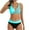 Blue, variant on Womens Bikini Sets High Waisted Sporty Two Piece Swimsuits Color Block Cheeky High Cut Bathing Suits