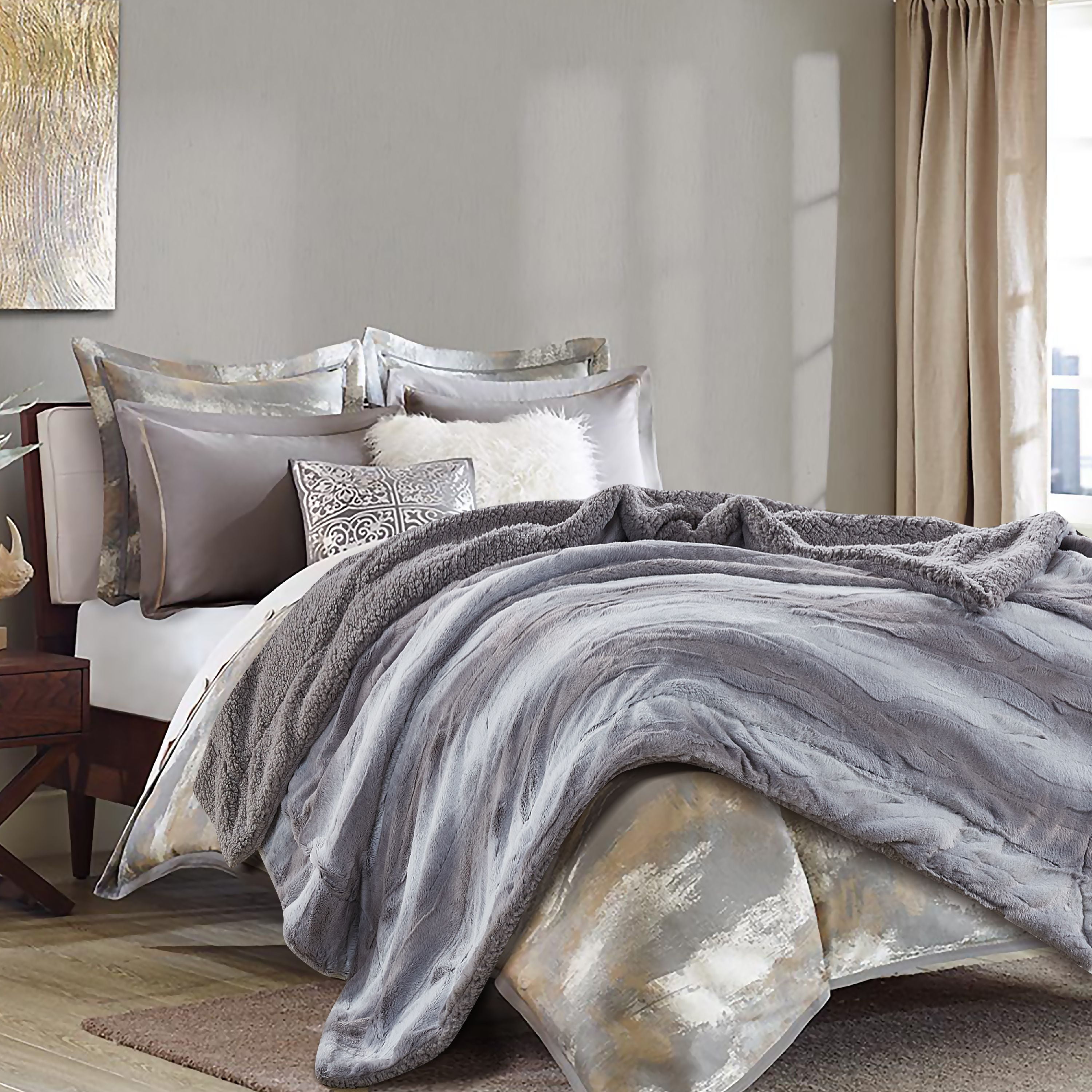 Chanasya Super Soft Fuzzy Fur Elegant Throw Blanket | Faux ...
