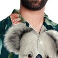 thumbnail image 5 of Koala Men's Poplin Casual Printed Button Down Short Sleeve Summer Beach Shirts Unisex, 5 of 6