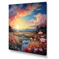 thumbnail image 2 of Designart "Dusk Clouds Fluid Ink View III" Clouds Canvas Wall Art, 2 of 7