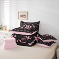 thumbnail image 6 of meiyoeat Ribbon Bow Pearl 7 Pieces Full Size Bedding Sets,Pink Monogrammed B Full Size Bed in a Bag For Girl,Pink Reversible, 6 of 7