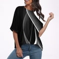 thumbnail image 4 of Pisexur Hauts d'Été pour Femmes Mode Décontractée Manches Courtes Col Rond T-Shirts Confortables Amples Surdimensionnés Imprimé Floral Blouses Hauts Mode T-Shirts Imprimés Graphiques Grande Taille Tops de Sortie P-5TG, 4 of 7