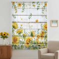 thumbnail image 3 of Sunflower Sheer Curtains 54 Inches Long, Summer Eucalyptus Botanical Floral Retro Light Filering Curtains, Breathable Simi Curtain Privacy Drapes for Kitchen Bathroom Nursery Small Window Treatment, 3 of 9