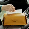 thumbnail image 6 of Baywell Hanging Tissue Box Foldable Tissue Holder PU Leather Tissue Paper Box Cover Tissue Case Holder with Detachable Handle for Car Home Office Decor, Sky Blue, 6 of 8