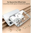 thumbnail image 3 of Magnetic Matallic Glossy Clear for iPhone 14 Pro Case with Full Camera Cover Protection [No.1 Strong N52 Magnets] [Military Grade Drop Protection] for Women Girls Phone Case (6.1")-Silver…, 3 of 12