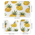 thumbnail image 3 of 4 Pcs Shower Curtain Set with Rugs Include Waterproof Shower Curtain Non-Slip Rug Toilet Lid Cover Bath Mat Yellow Pineapples Bath Curtain Pineapple Summer Fresh Fruits, 3 of 8