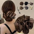 thumbnail image 4 of Misterolina 14CM Women Large Hair Scrunchie Ponytail Elastic Hair Bobble Tie Satin Silk, 4 of 8