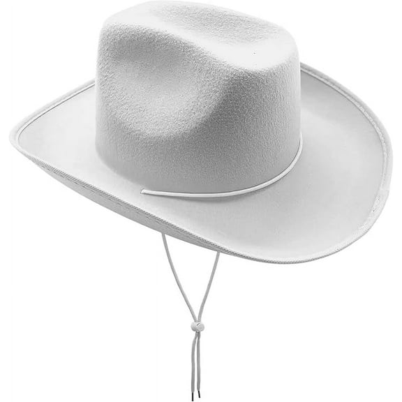 4E’s Novelty White Cowboy Hat for Women & Men - White Cowboy Hat for Women, Ideal Cowboy Hat for Girls & Boys, Costume Hat, Western Party Accessory