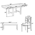 thumbnail image 7 of MODERNLUXE 82"Farmhouse 6PCS Dining Table Sets for 6,Solid Wood Dining Table Set with Extendable Table with Footrest and Two 11"Removable Leaf,4 Upholstered Chairs and Longer Upholstered Bench, 7 of 7
