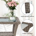 thumbnail image 4 of Opohoro 6-Piece Outdoor Conversation Set with Swivel Rocking Chairs of 4, All-Weather Wicker Furniture Dining Set with Side Tables, Gray/Blue, 4 of 9