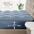 thumbnail image 6 of INGALIK Twin XL Mattress Topper, Cooling, Extra Thick, Pressure Relief, 400TC, 8-21" Deep Pocket, Sensitive Skin, Light Blue, 6 of 9