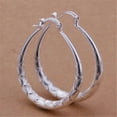 thumbnail image 3 of Sterling Silver Oval Hoops High Quality Stylish Hoop Earrings Women Fashion Jewelry, 3 of 5