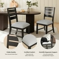 thumbnail image 5 of COLAMY SERA Solid Wood Dining Chair Set of 2 with Fabric Upholstered Cushion, Ladder Back Farmhouse Kitchen Chair, Modern Two-Tone Chair for Home and Restaurant, Black, 5 of 12